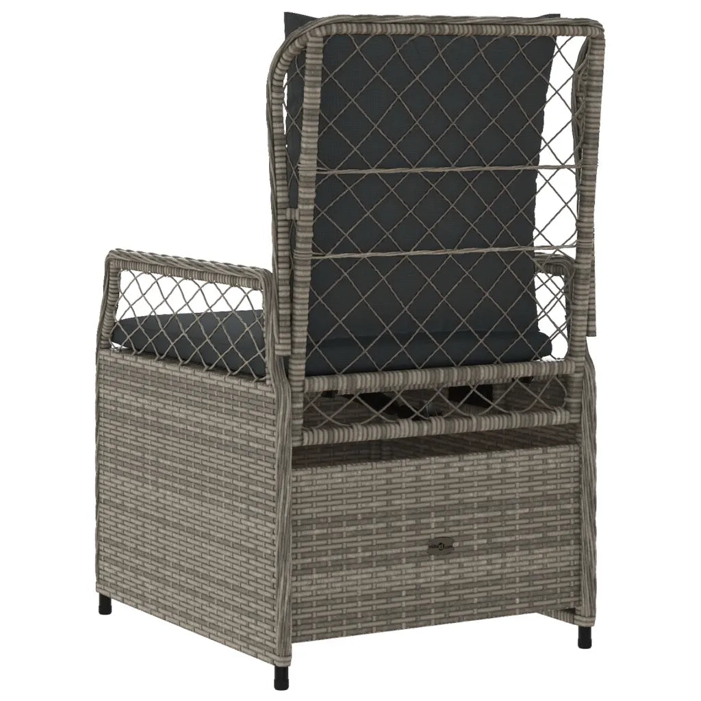 Sedie da Giardino Reclinabili 2 pz | Sedie da Esterno Grigio Polyrattan