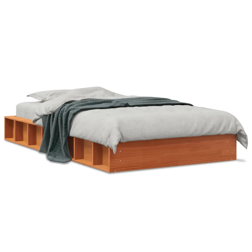Letto senza Materasso-Struttura Letto Marrone Cera 90x190 cm in Legno di Pino 677848