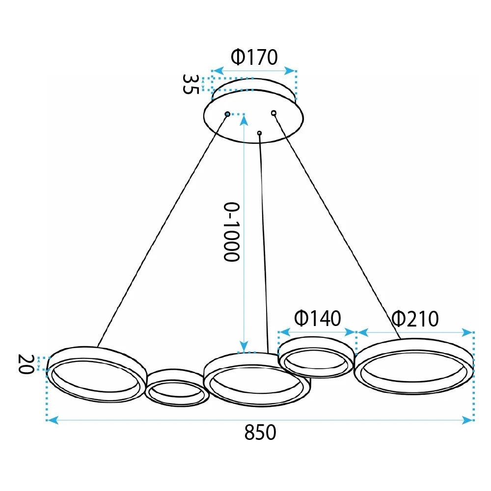 Lampada A Sospensione Da Soffitto App1923-cp Black