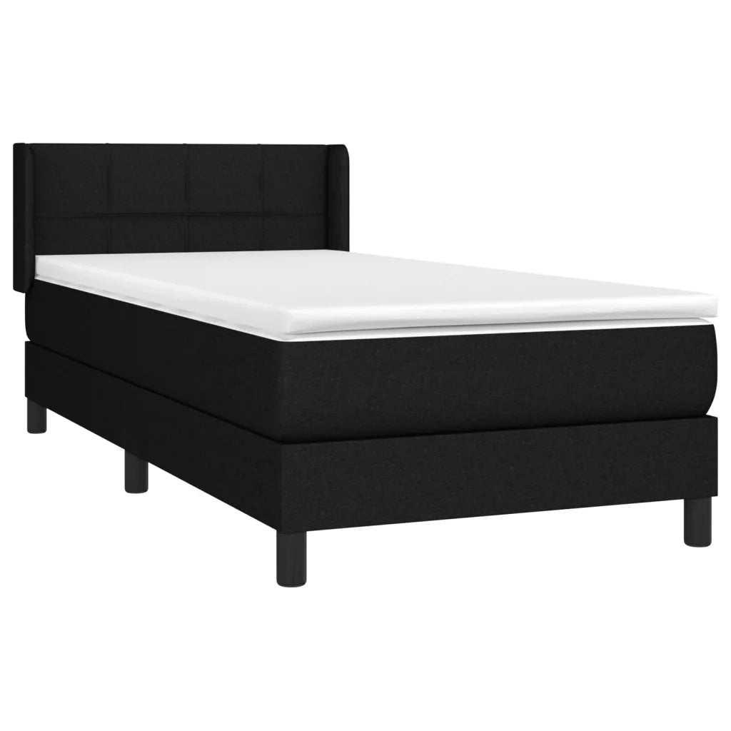 Giroletto a Molle con Materasso Nero 100x200 cm in Tessuto