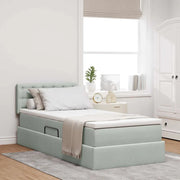 Letto con Contenitore Grigio chiaro 90 x 190 cm Velluto 3370845