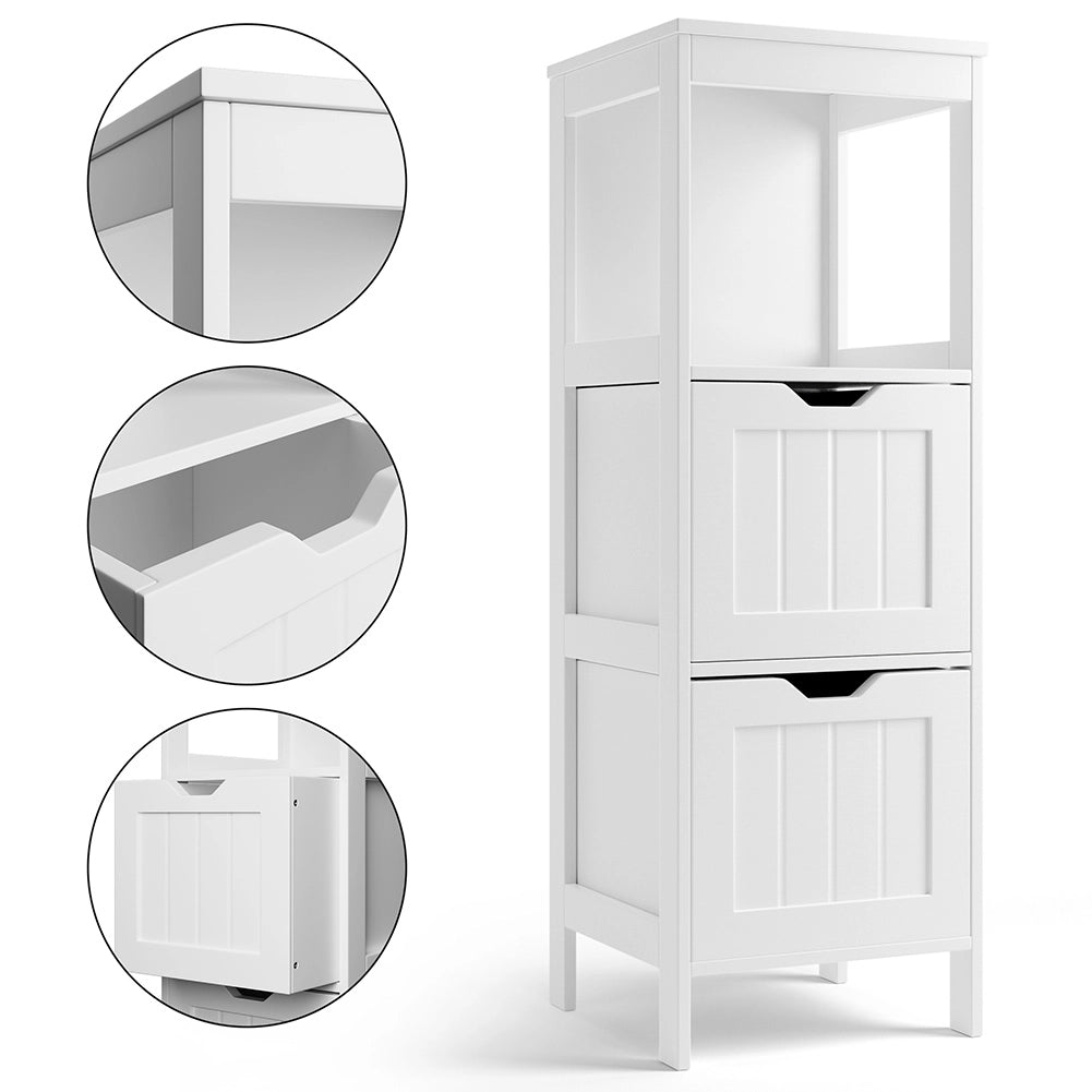 Mobile Mobiletto Bagno Arredo Armadio Armadietto Legno Mdf Bianco 30x89x30cm