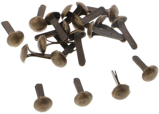 Pennelli a spacco 200 pezzi - Accessori di fissaggio metallici - Testa rotonda - Per scrapbooking - Attività DIY - Adatto a tutti i livelli - Spilli