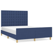 Letto matrimoniale | Letto per adulti | Giroletto senza Materasso Blu 140x190 cm in Tessuto