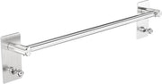 Maniglione per asciugamani senza foratura, maniglione per asciugamani in acciaio inox liscio, fissaggio alla parete, maniglione per asciugamani ospiti adesivo, con 2 ganci per maniglione asciugamani bagno e cucina (40 cm, argento)