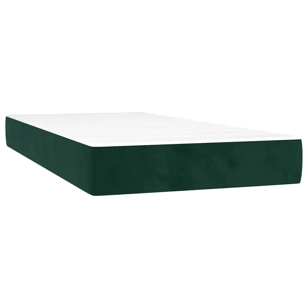 Giroletto a Molle con Materasso-Struttura Letto Verde Scuro 90x190 cm Velluto 463325
