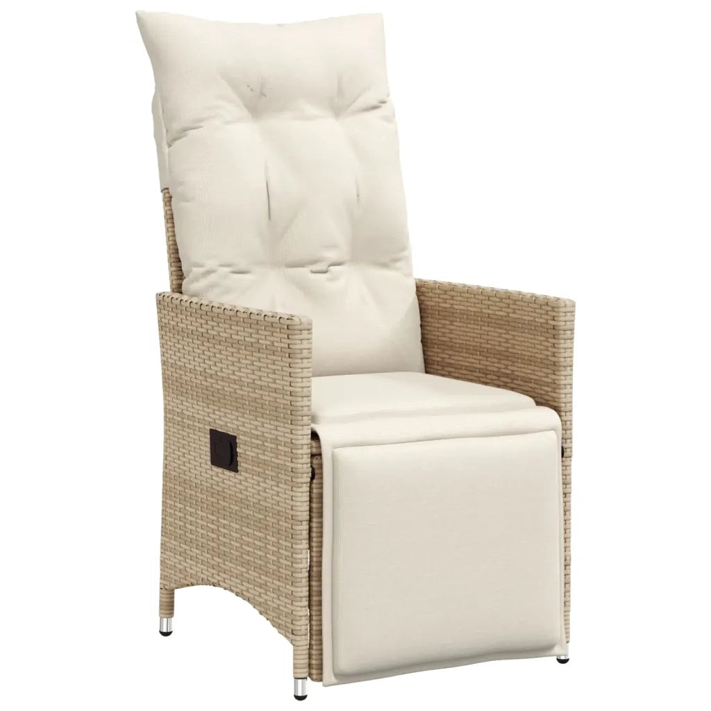 Set da Bistrò da Giardino 7 pz con Cuscini Beige in Polyrattan