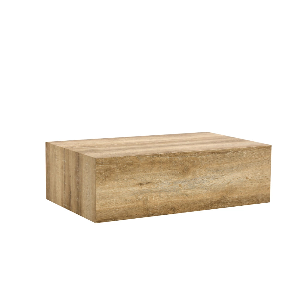 Tavolino da caffè rettangolare 90x50x30 cm con effetto venatura del legno in MDF naturale