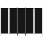 Paravento a 5 Pannelli Nero 250x180 cm 320726