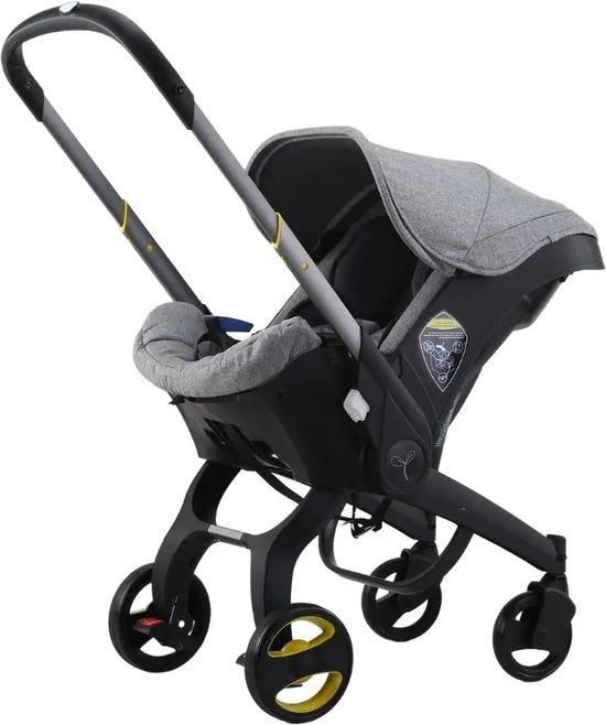 Carrello 3-in-1 per Bambini - Carrello per Bambini - Carrello da Camminata - Sedile per Auto - Carrello da Bambino - Inclinabile - Grigio - 0-36 Mesi