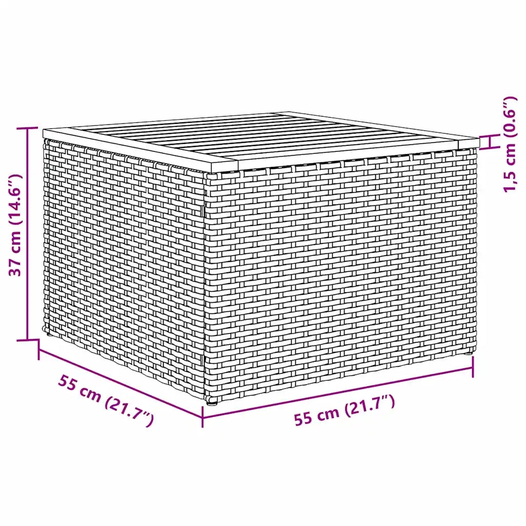 Set Divano da Giardino con cuscino 10 pcs Beige polyrattan