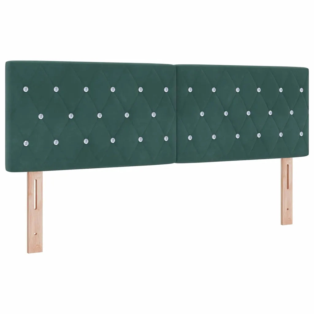 Letto a Sorgente LED con led Verde Scuro 140 x 190 cm Velluto 3342587