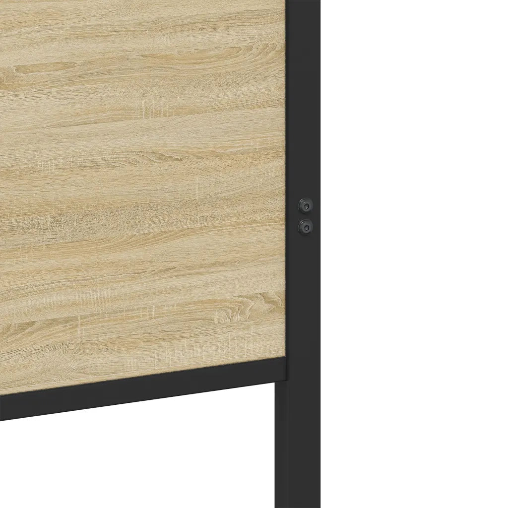 Letto matrimoniale | Letto per adulti | Giroletto senza Materaso in Metallo Rovere Sonoma 150x200 cm