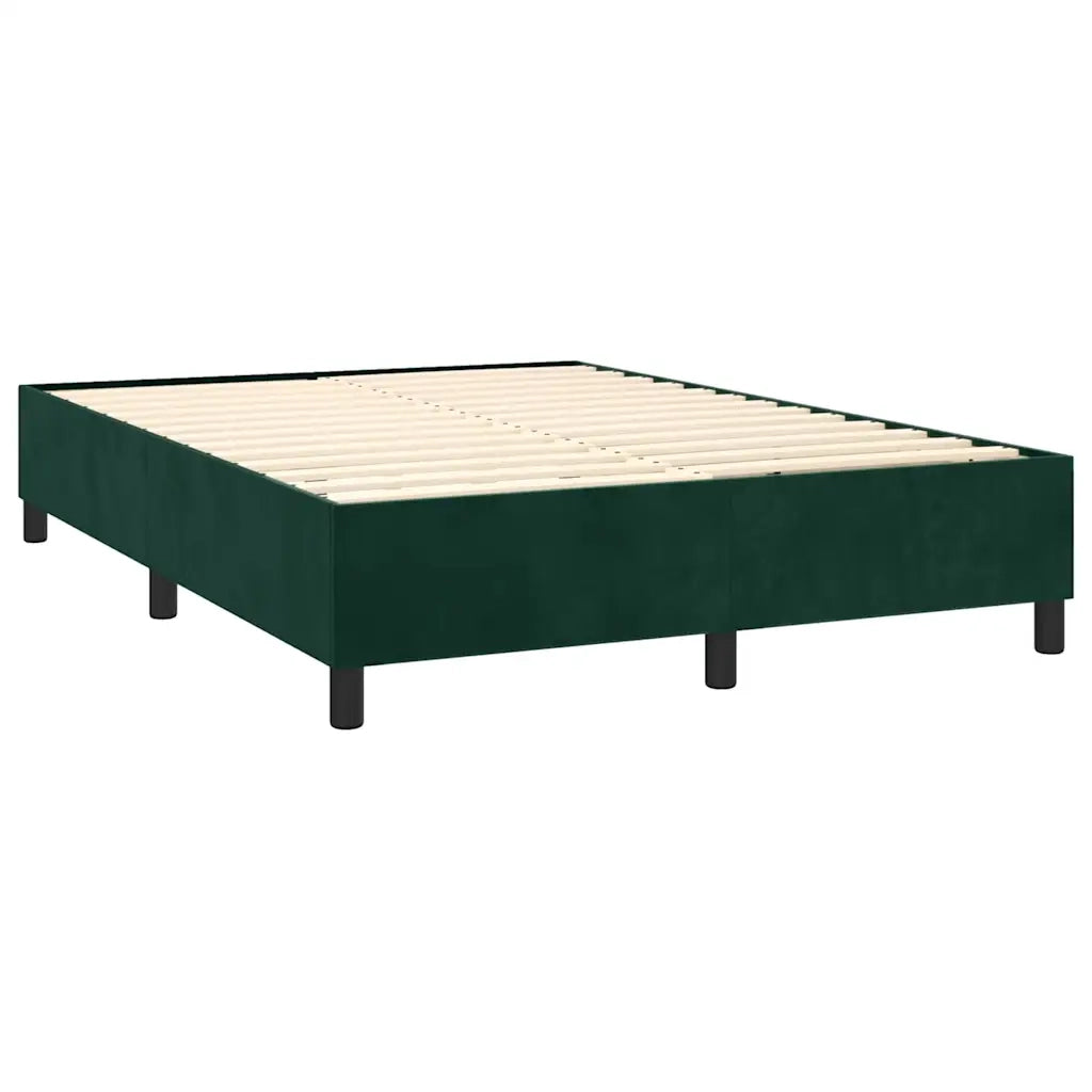 Giroletto a Molle con Materasso Verde Scuro 140x190 cm Velluto 3137902
