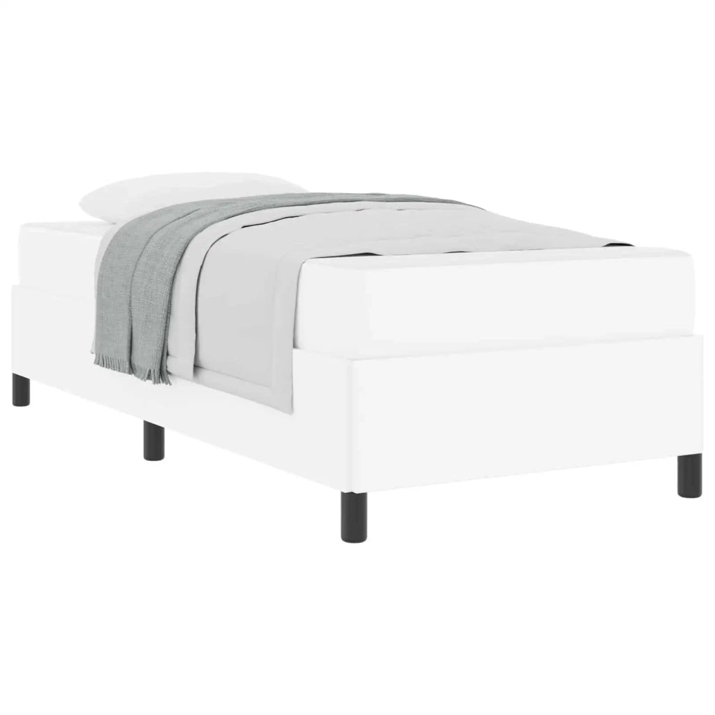 Struttura del letto con materasso-Giroletto con materasso Bianco 90 x 200 cm Tessuto 172180