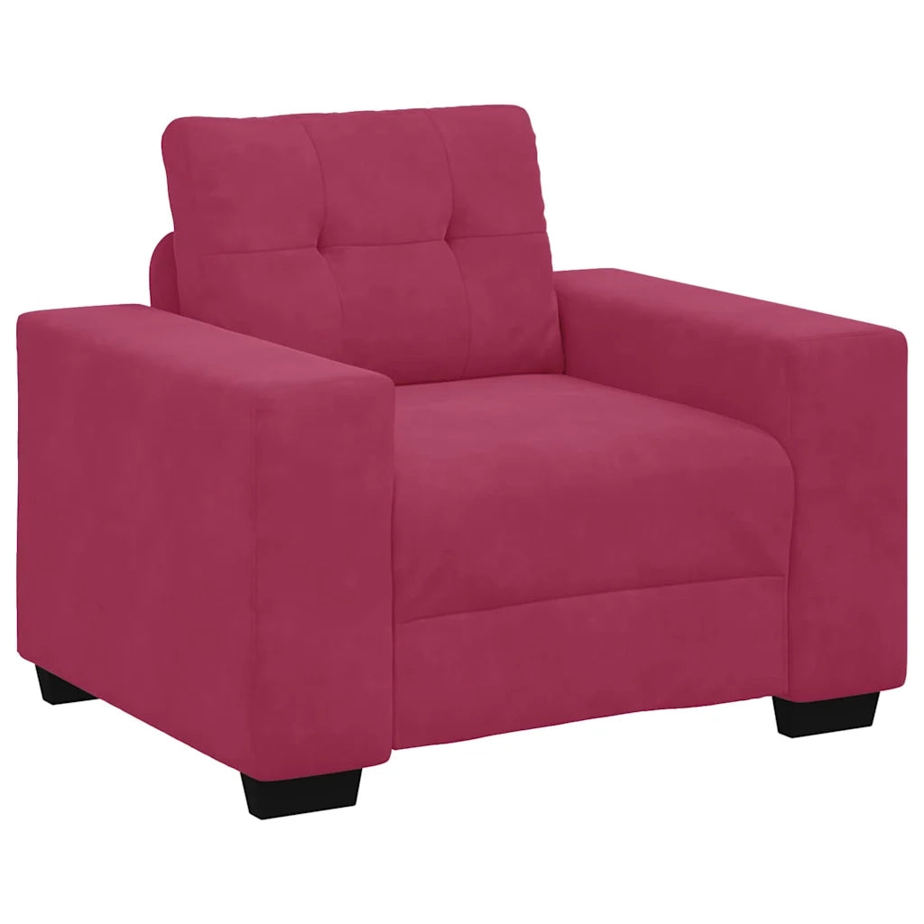Set di divani 3 pcs Rosso Vento 221 x 80 x 80 cm Velluto 3324643