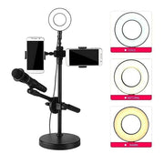 Trade Shop - Anello Luminoso A Led Per Selfie Con Supporto Cellulare Microfono Camera 16cm -