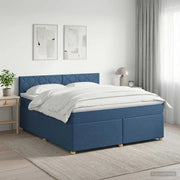 Letto box spring con materasso Blu 180 x 200 cm Tessuto 3451027