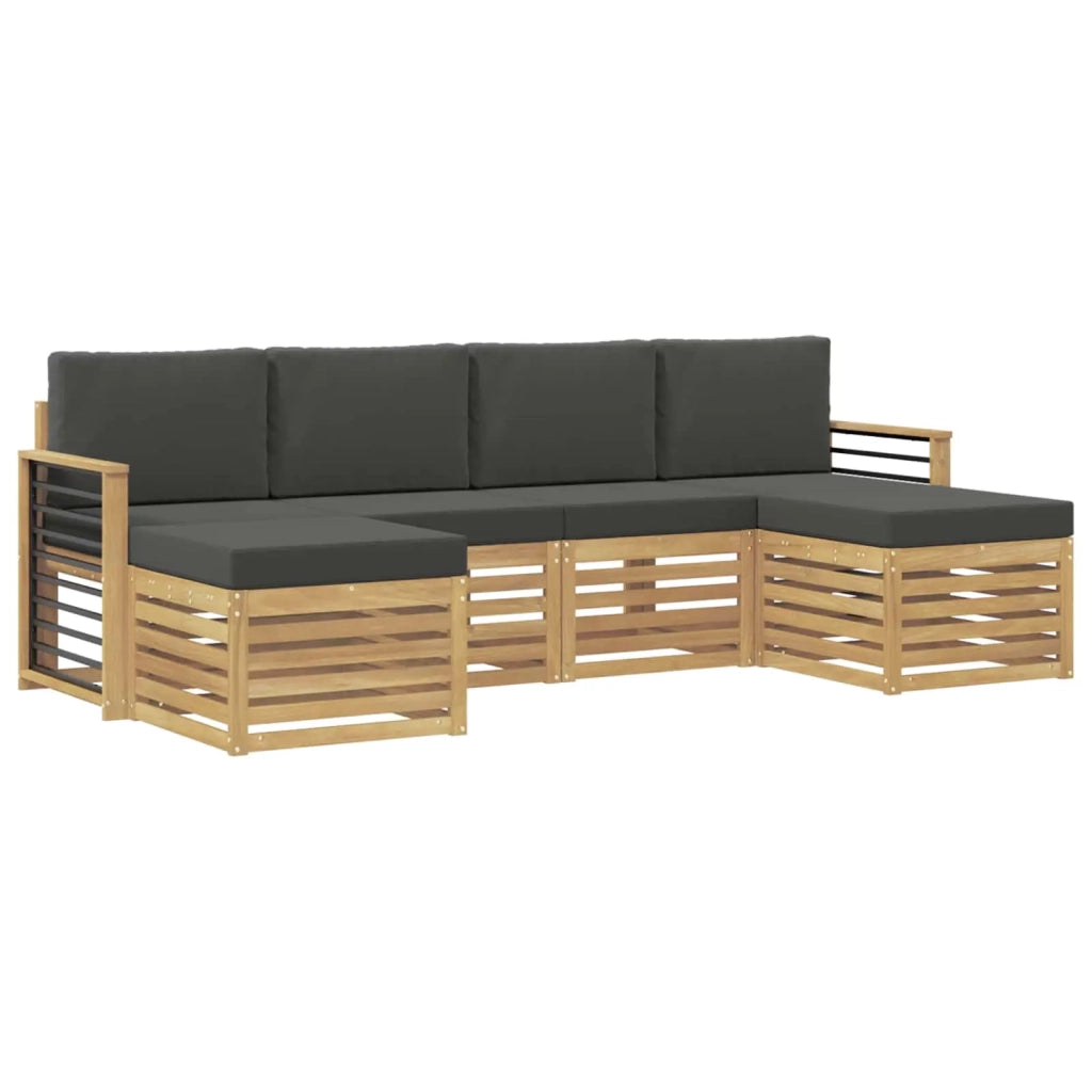 Set divani 6 pcs Bianco e Antracite 249 x 122,5 x 73 cm 3392287