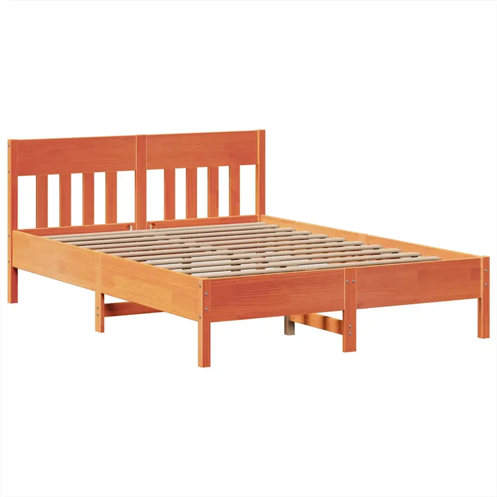 Giroletto senza Materasso-Struttura Letto Marrone Cera 160x200 cm Legno di Pino 821661