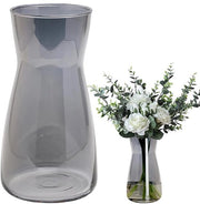 Vaso di vetro per fiori, 20 cm alto, vaso di vetro trasparente, piccoli vasi, decorazione da tavola decorativa, vaso per fiori per festa, soggiorno, sala da pranzo, per pampas, tulipani