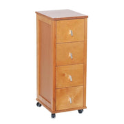 CASSETTIERA POKERINO ROVERE IN FAGGIO BASE INFERIORE MULTISTRATO DI BETULLA 4 CASSETTI RUOTE IN PLASTICA GOMMATA