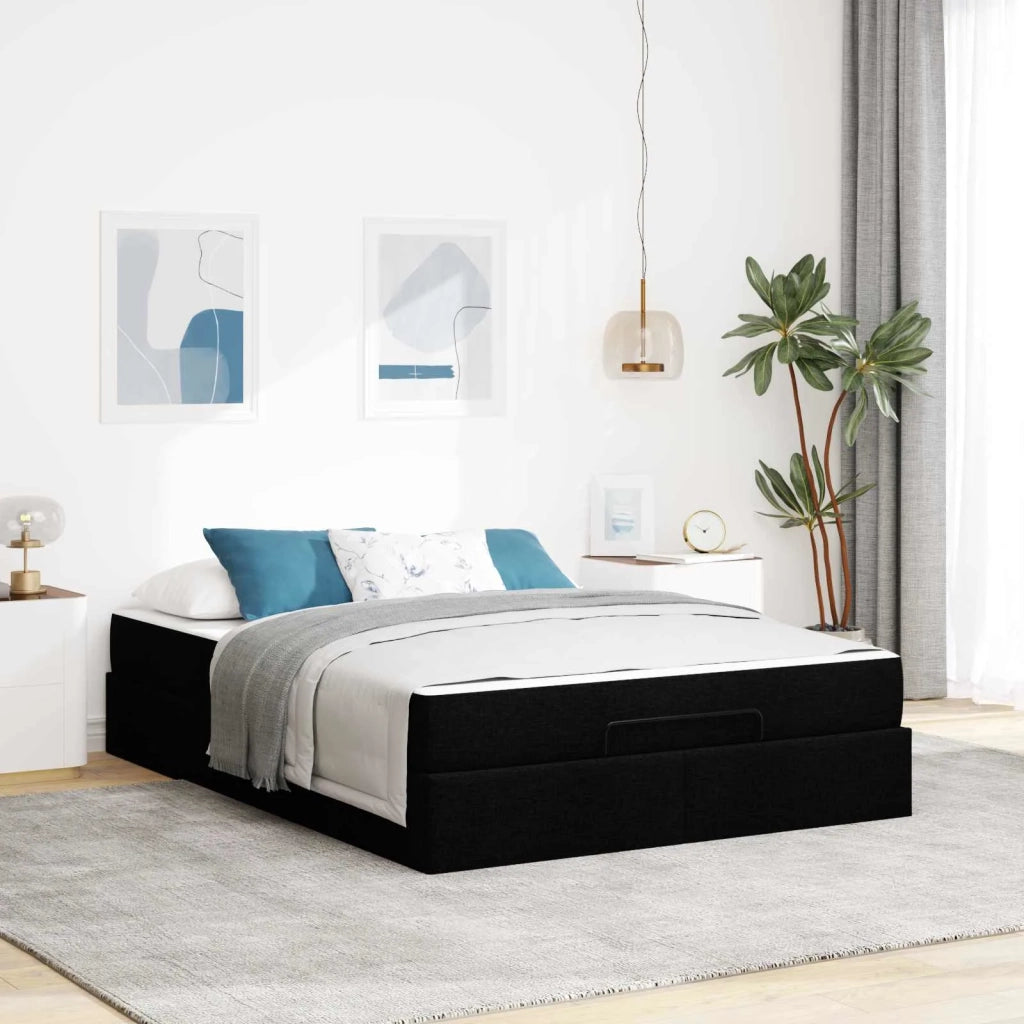 Struttura letto con materasso 2 pcs Nero Tessuto 3399503