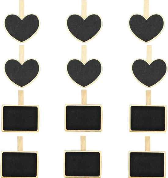 Set di 12 pezzi di Clip Mini per Bordo Scrittura e Bordo Memoria - Clip di Legno per Bordo di Messaggi - Bordo Decorativo Mini per Prezzi - Ideale per Matrimoni e Giardini