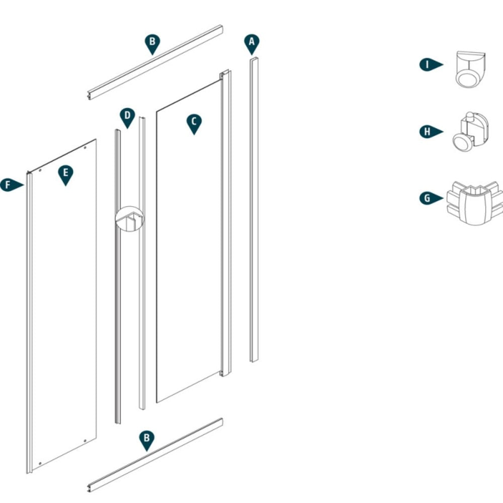 Box cabina doccia angolare con due ante scorrevoli in cristallo temprato trasparente *** misure 76.5-79.5x96.5-99.5xh...