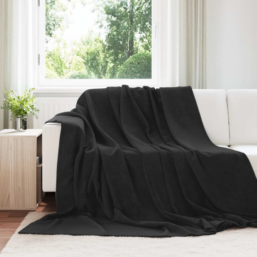 Coperte da Pile 6 pz Nero 240 x 270 cm Panno