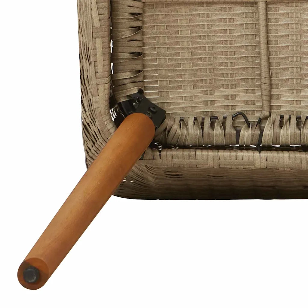 Set da Pranzo per Giardino con cuscino 3 pcs Beige polyrattan 3261698