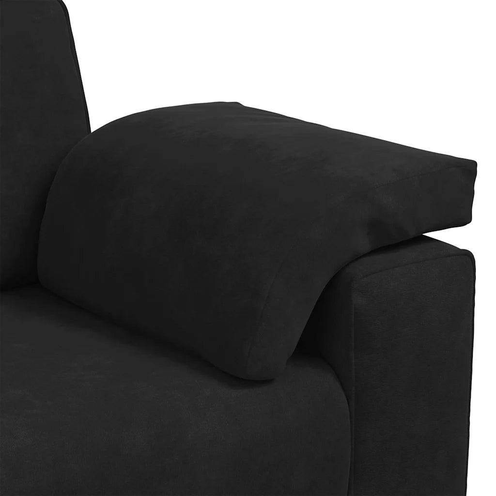 Divano Divanetto Nero 180x77x82 cm in Velluto 4105272