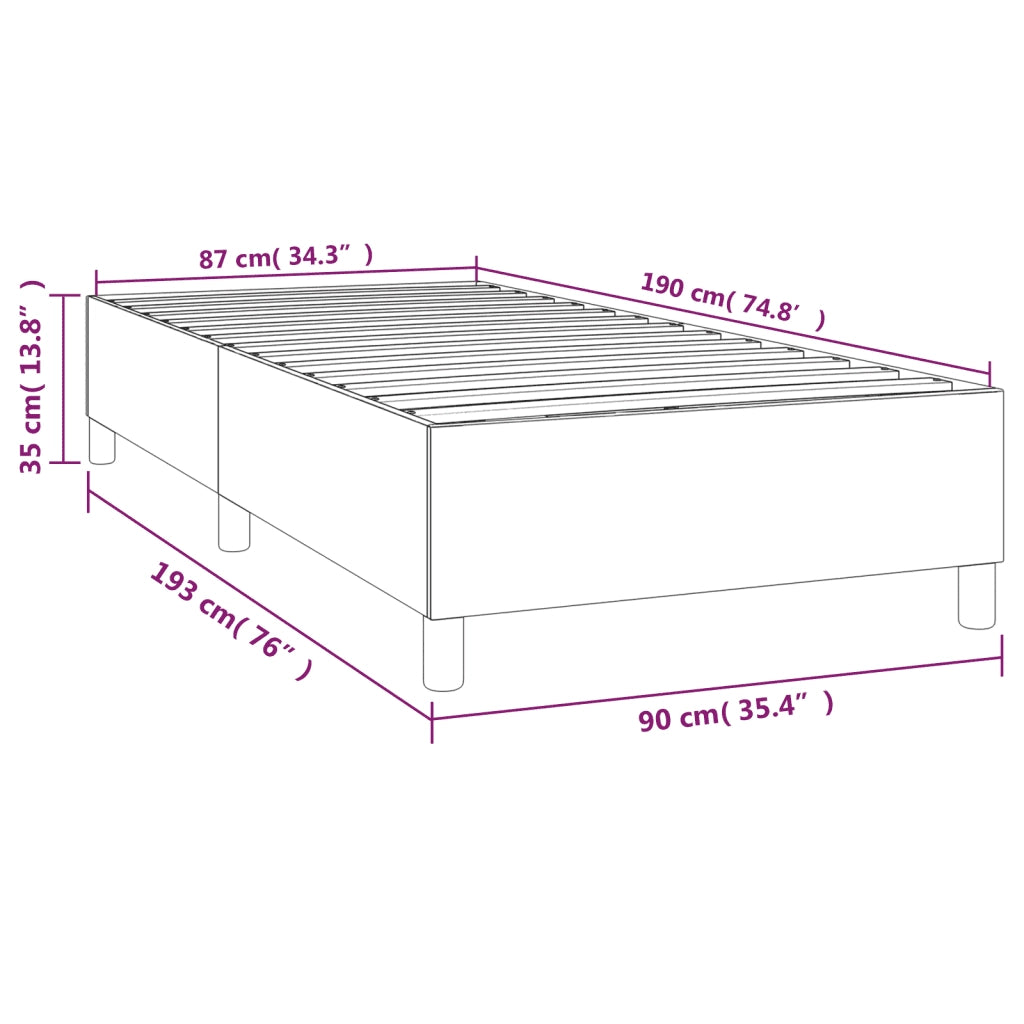 Struttura Letto a Rete a Molle Marrone Scuro 90x190 cm Tessuto 3120825