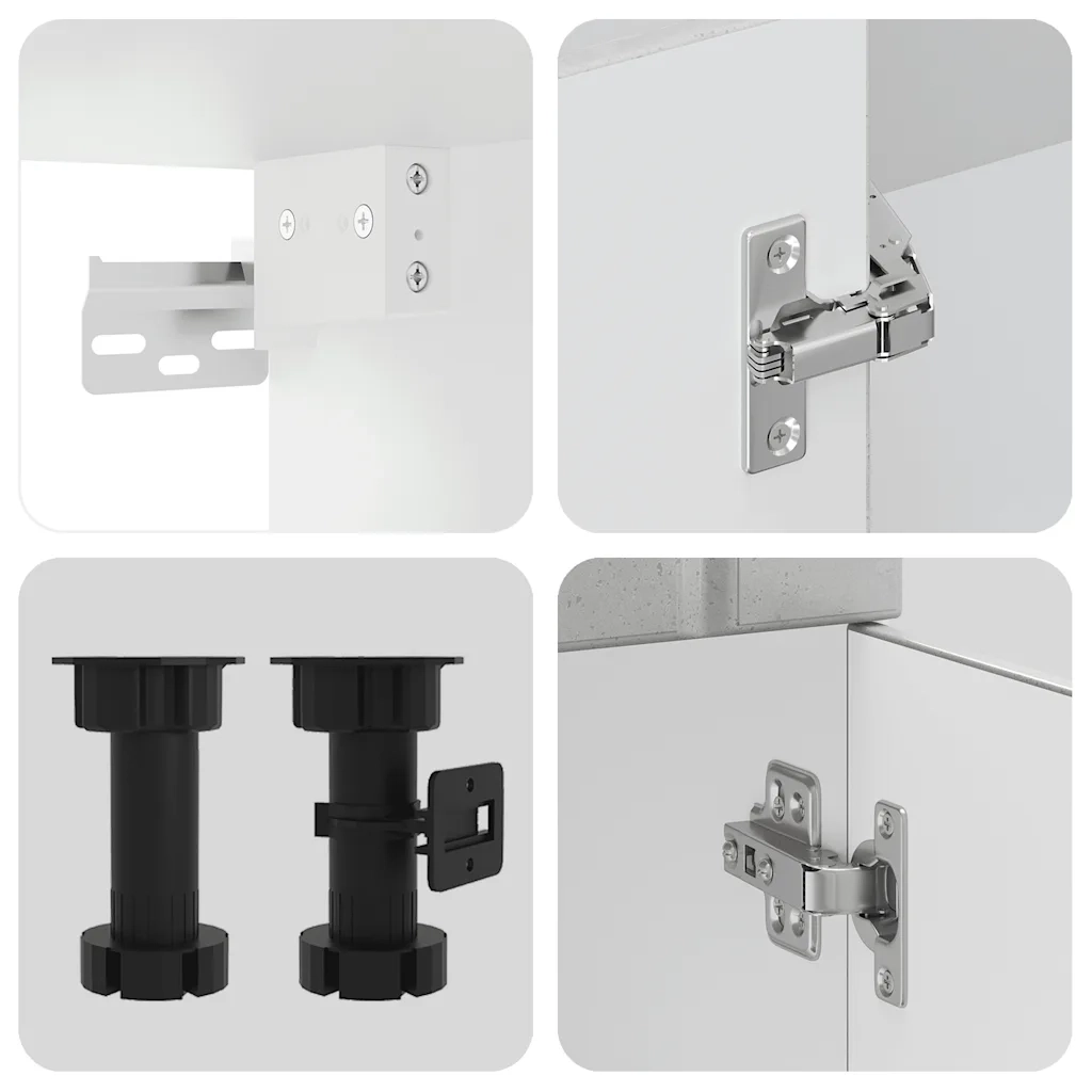 Set Mobili da Cucina 8 pz Lucca Grigio Cemento in Truciolato 3314805