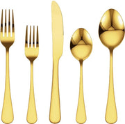 Set da tavola da 60 pezzi, per 12 persone, in acciaio inossidabile alimentare, lavastoviglie, lucido a specchio, cucina & casa, comprensivo di coltello, forchetta, cucchiaio, oro.
