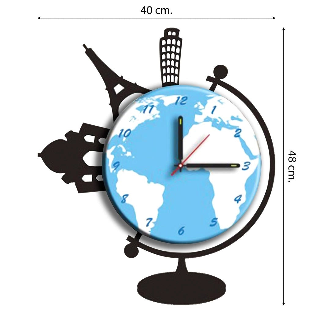 Kit orologio in vinile blu 40x48cm
