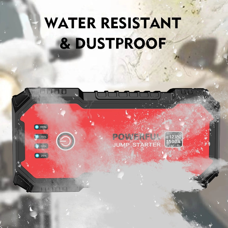 Avviatore di emergenza 12V 1500A 16800mAh con lampada LED SOS impermeabile e antipolvere per tutti i veicoli