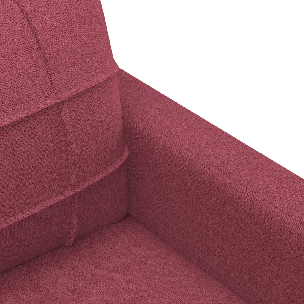 Set di Divani 4 pz con Cuscini Rosso Vino in Tessuto