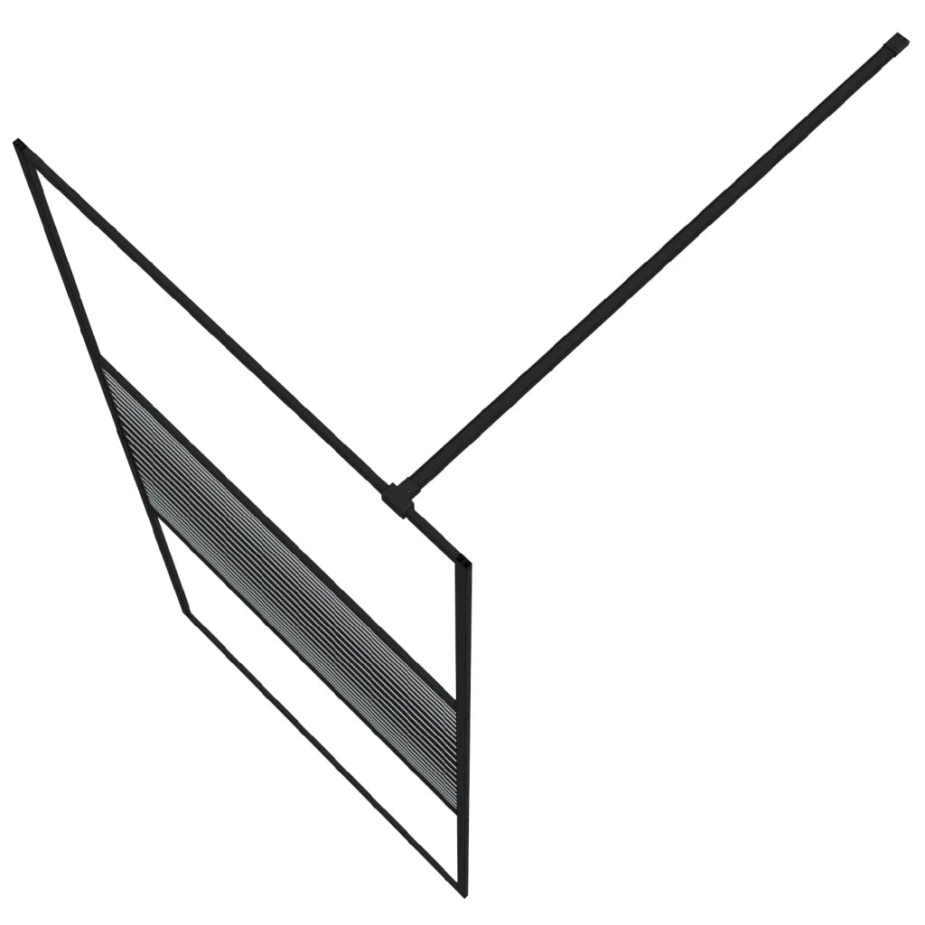 Parete Doccia Walk in Nero 90x195 cm Vetro Trasparente ESG 152146