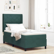 Letto con Box Springs LED e Materasso Verde Scuro 100 x 200 cm 3343913