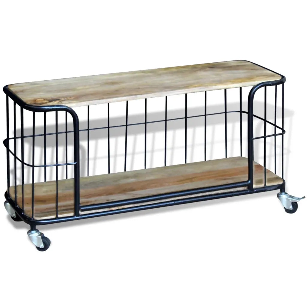 Mobile TV | Armadietto TV | Mobile Porta TV in Solido Legno di Mango 100x40x45 cm
