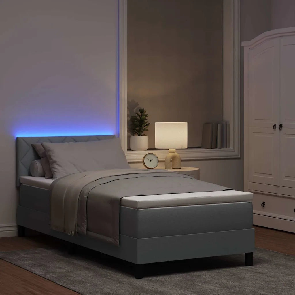 Letto a molle con materasso Grigio chiaro 90 x 200 cm Tessuto 3342254