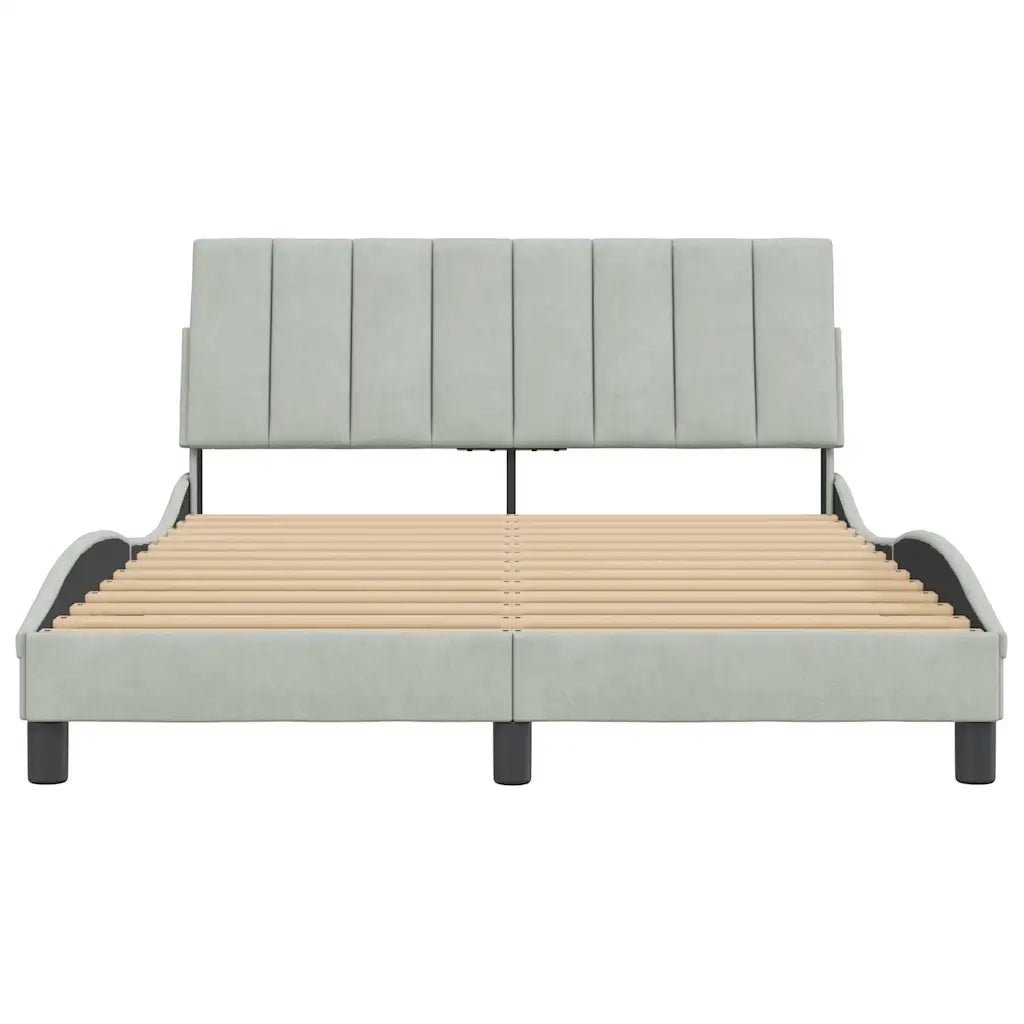 Giroletto senza Materasso Hanko Grigio Chiaro 120x200 cm Velluto 3207837