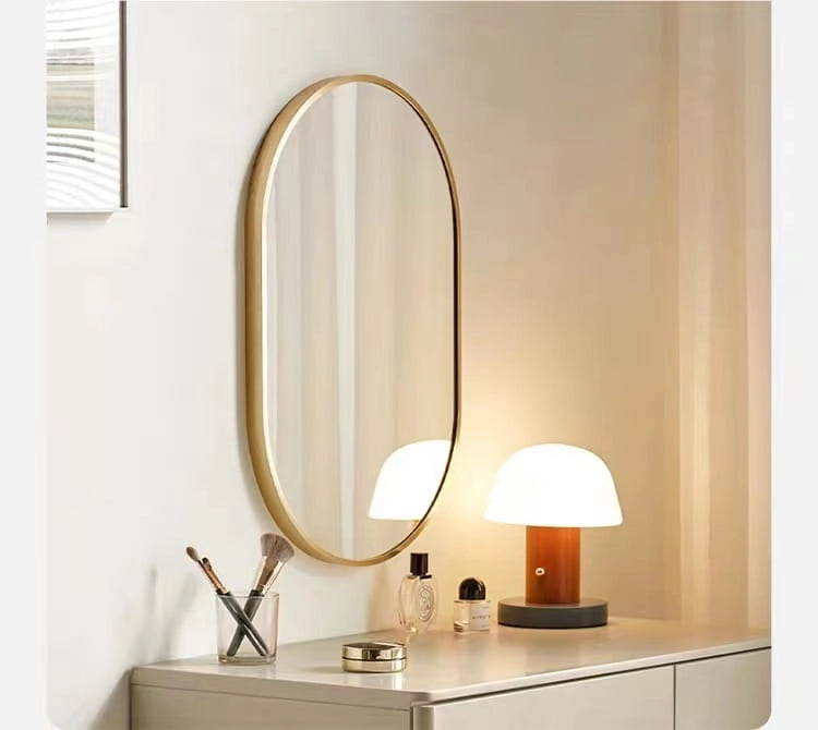 SPECCHIO OVALE Valora 80x40cm Cornice Oro Stile Loft