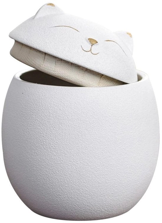 Contenitore di Cibo aeree - Impermeabile - Ceramica - Contenitore di Cibo - Sacchetto di Lenzuola - Bacinella di Zucchero - Forma di Gatto Fortunato - Sicuro e Salutare