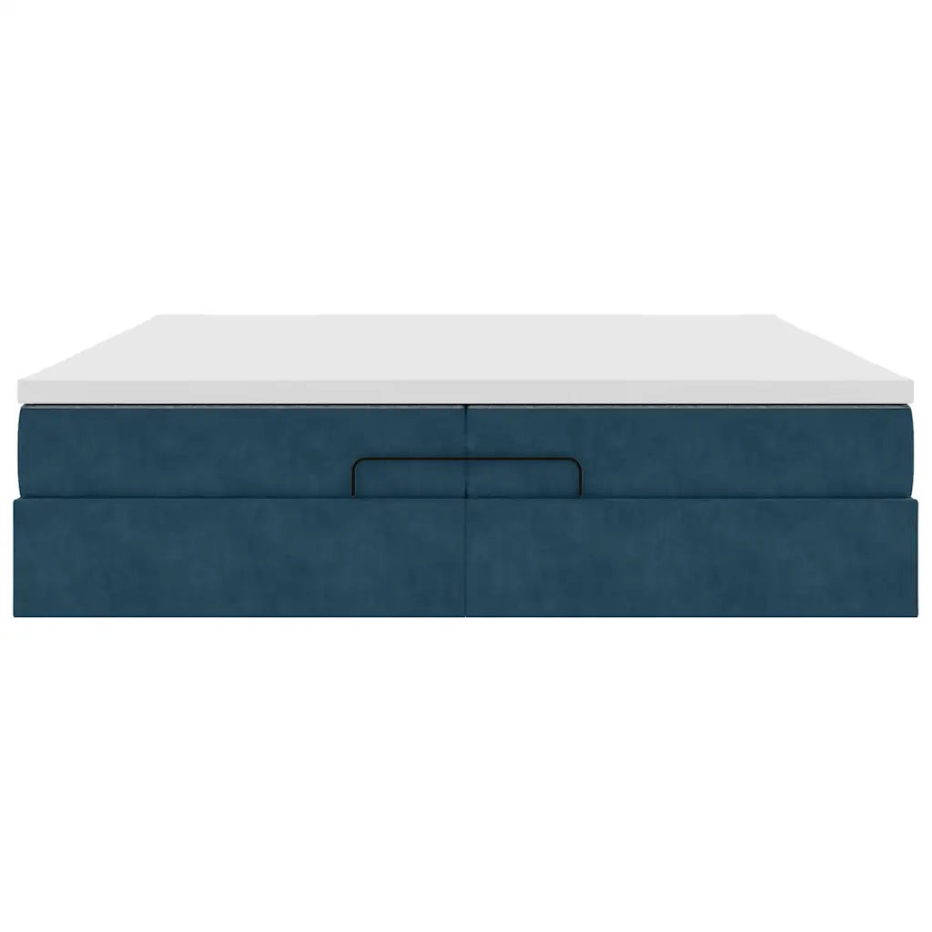 Struttura Letto Pouf con Materassi 200x200 cm Velluto 3311211