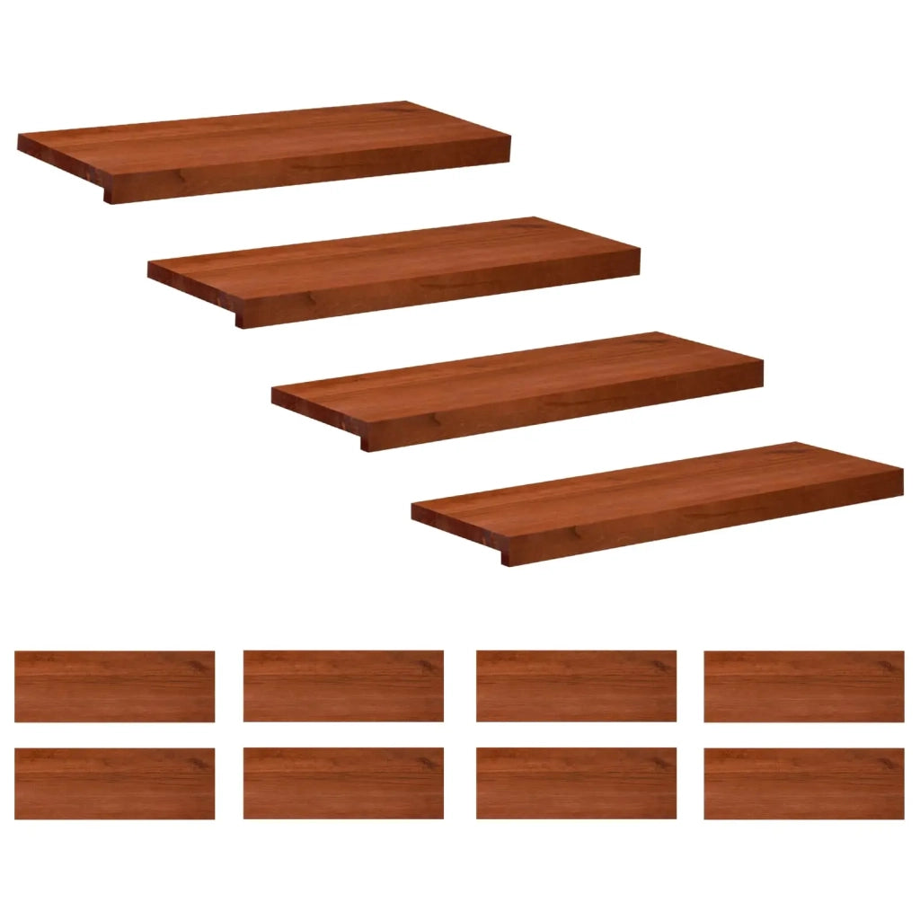 Tappeti per scale 12 pz 80 x 25 x 2 cm Marrone 3446365