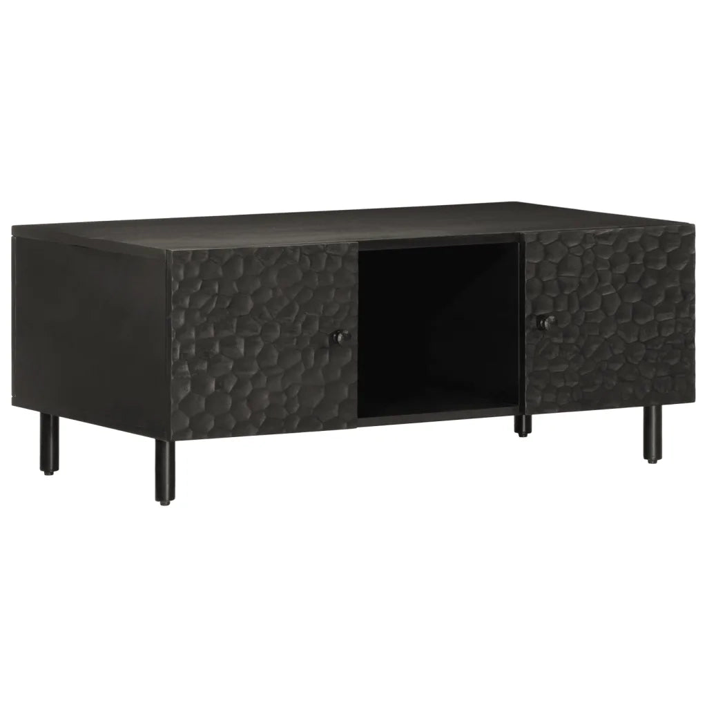 Tavolino da Salotto-Tavolino da soggiorno-Tavolo Nero 100x54x40cm in Legno Massello di Mango 291996