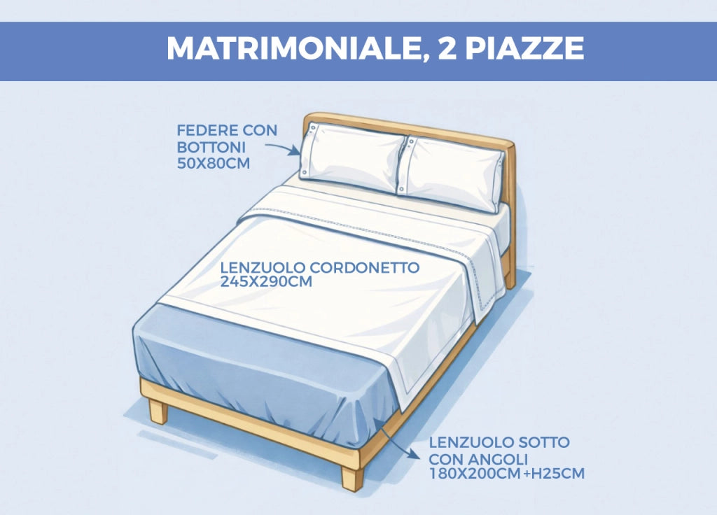 Completo Lenzuola Letto 100% Cotone Made In Italy Disegno Sambuco - Matrimoniale - Lavanda