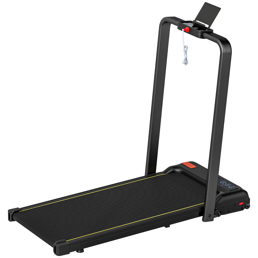 Tapis Roulant Pieghevole con Inclinazione Regolabile, Velocit¨¤ 1-10 km/h, Display LED e Telecomando, Nero